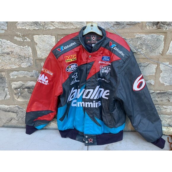 JH Design VTG Men's Jacket Roush Racing NASCAR Cummins Valvoline Large USA Made - Picture 1 of 16